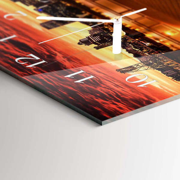 Horloge rectangulaire horizontale Coucher De Soleil