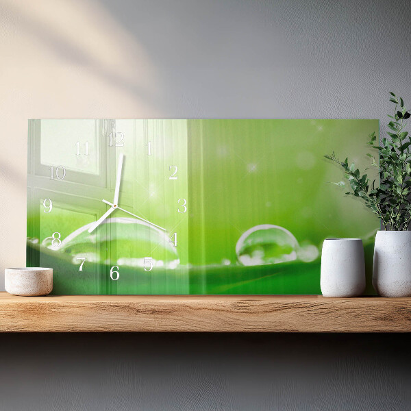 Horloge rectangulaire horizontale Gouttes D'Eau