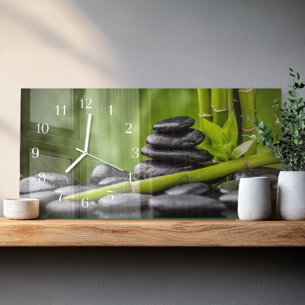 Horloge rectangulaire horizontale Pierres Zen