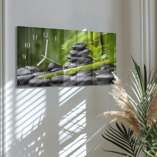 Horloge rectangulaire horizontale Pierres Zen