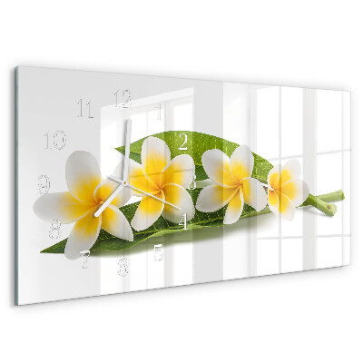 Horloge rectangulaire horizontale Fleurs