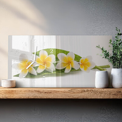 Horloge rectangulaire horizontale Fleurs