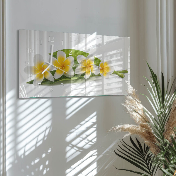 Horloge rectangulaire horizontale Fleurs
