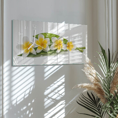 Horloge rectangulaire horizontale Fleurs