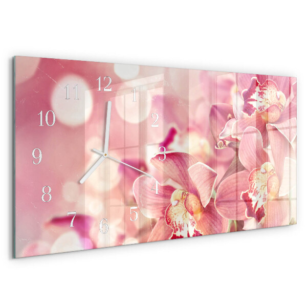 Horloge rectangulaire horizontale Orchidées