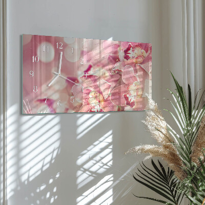 Horloge rectangulaire horizontale Orchidées