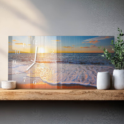 Horloge rectangulaire horizontale Coucher De Soleil
