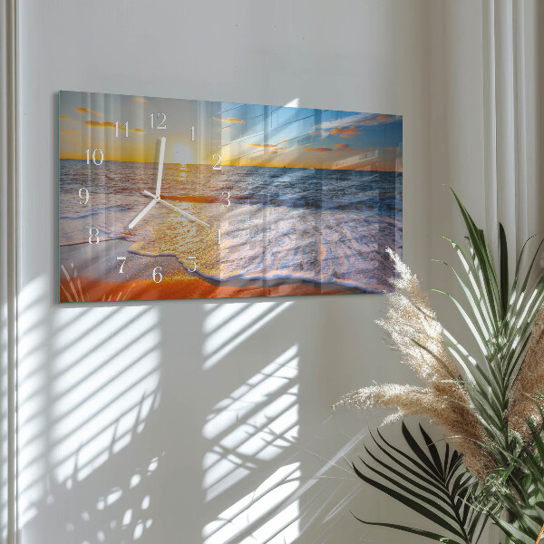Horloge rectangulaire horizontale Coucher De Soleil