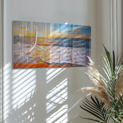 Horloge rectangulaire horizontale Coucher De Soleil