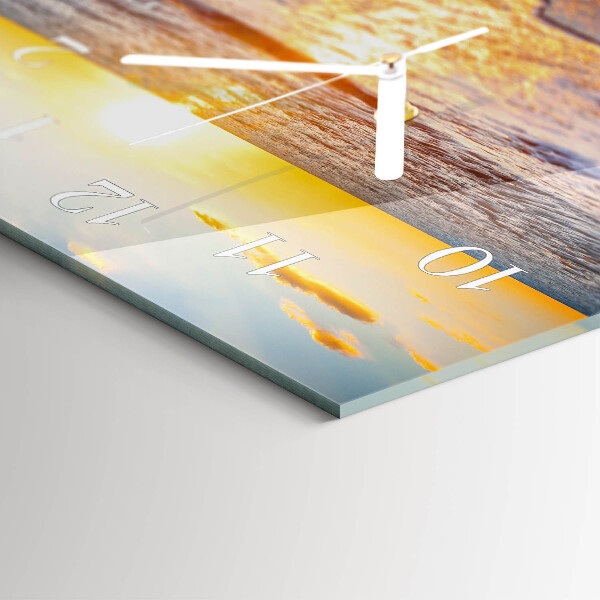 Horloge rectangulaire horizontale Coucher De Soleil