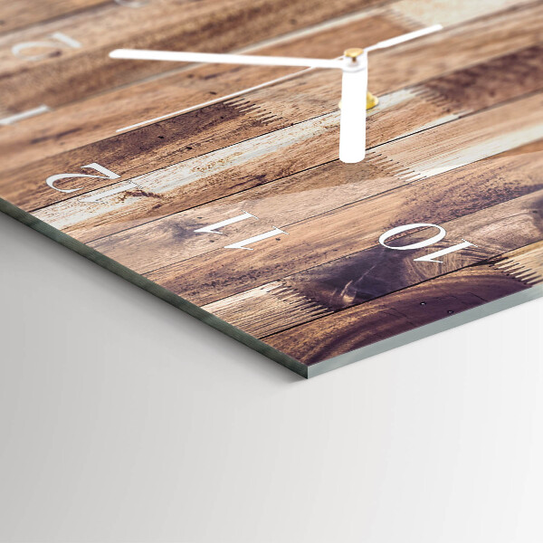 Horloge rectangulaire horizontale Planches De Bois