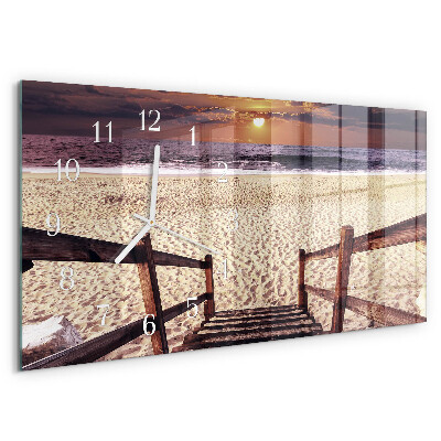 Horloge rectangulaire horizontale Escaliers Menant À La Plage