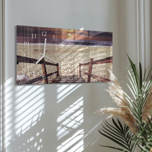 Horloge rectangulaire horizontale Escaliers Menant À La Plage