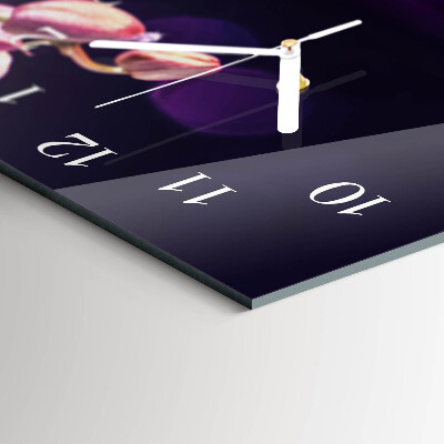 Horloge rectangulaire horizontale Orchidée