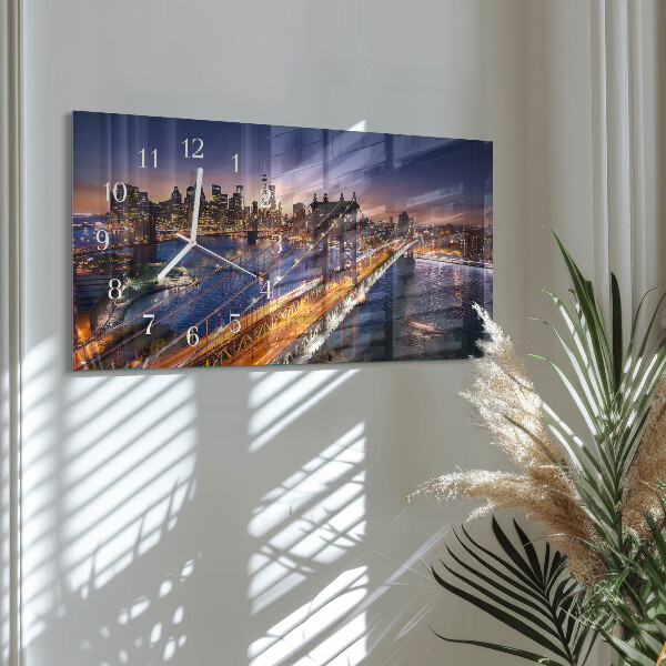 Horloge rectangulaire horizontale New York