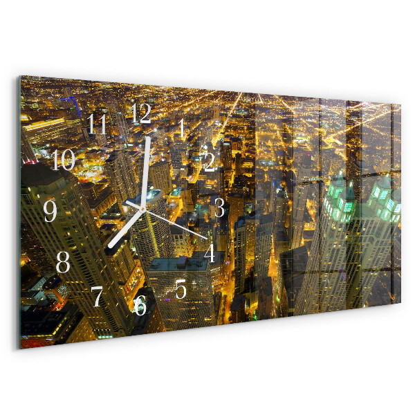 Horloge rectangulaire horizontale La Ville La Nuit