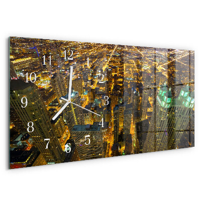 Horloge rectangulaire horizontale La Ville La Nuit