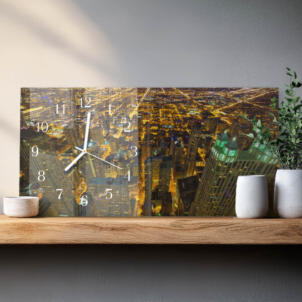 Horloge rectangulaire horizontale La Ville La Nuit