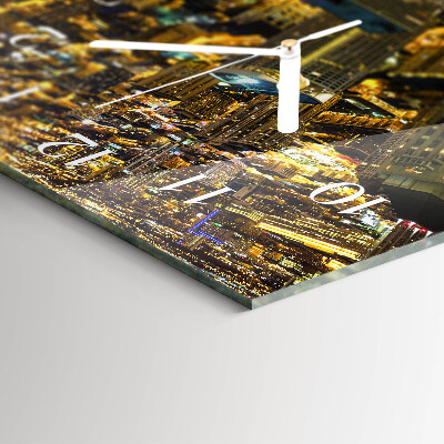 Horloge rectangulaire horizontale La Ville La Nuit