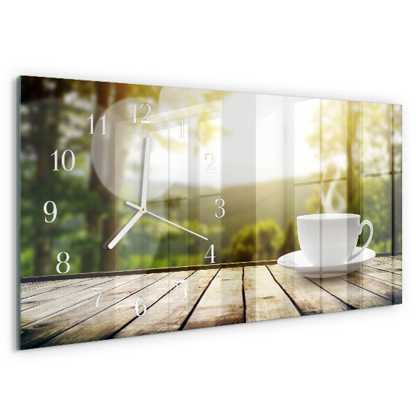 Horloge rectangulaire horizontale Café