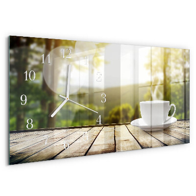 Horloge rectangulaire horizontale Café