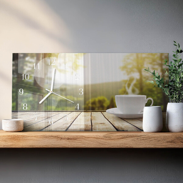 Horloge rectangulaire horizontale Café