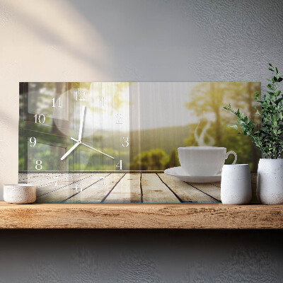 Horloge rectangulaire horizontale Café