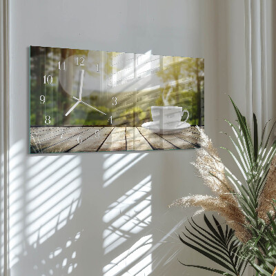 Horloge rectangulaire horizontale Café