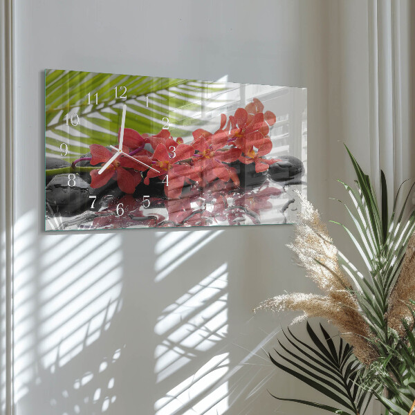 Horloge rectangulaire horizontale Fleurs Et Pierres