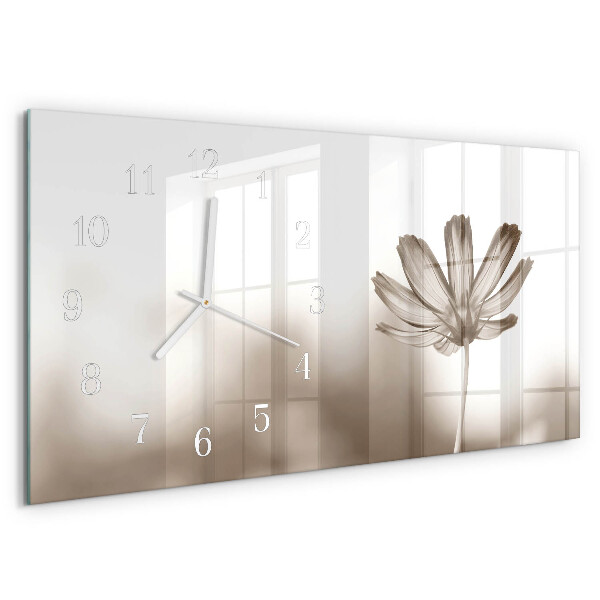 Horloge rectangulaire horizontale Fleur