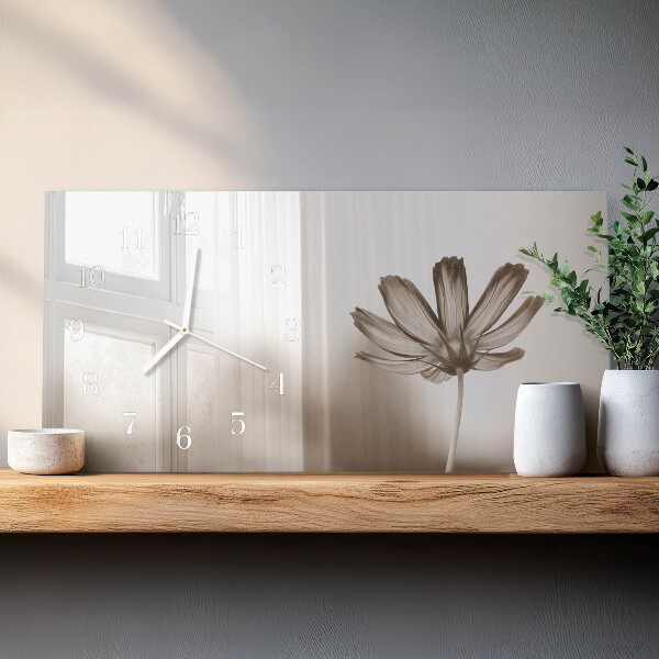 Horloge rectangulaire horizontale Fleur