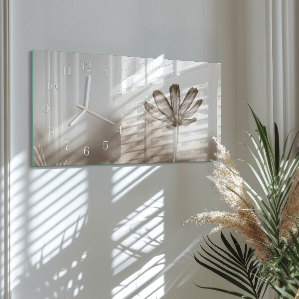 Horloge rectangulaire horizontale Fleur