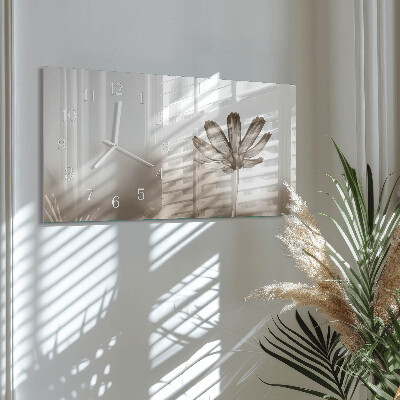 Horloge rectangulaire horizontale Fleur