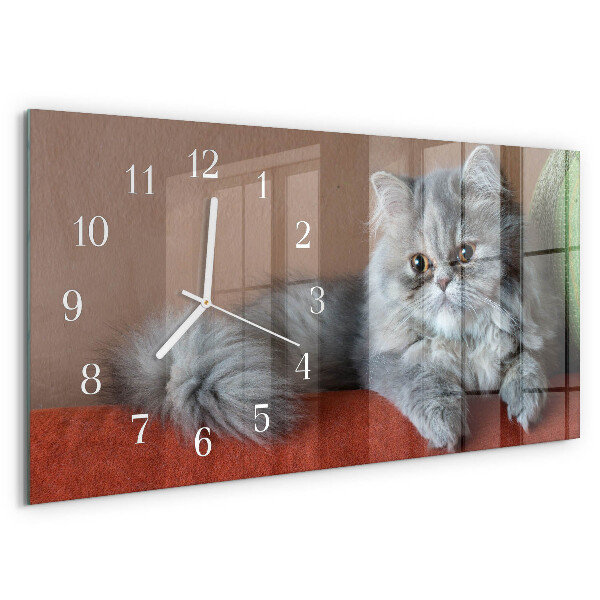 Horloge rectangulaire horizontale Chat Persan