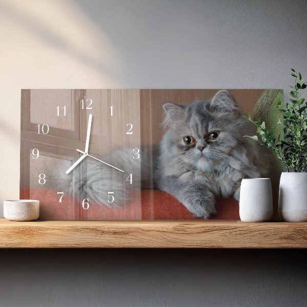 Horloge rectangulaire horizontale Chat Persan