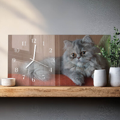 Horloge rectangulaire horizontale Chat Persan