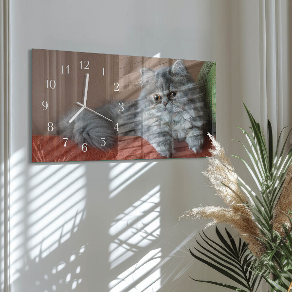 Horloge rectangulaire horizontale Chat Persan