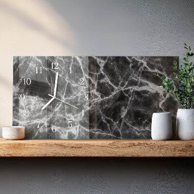 Horloge rectangulaire horizontale Marbre Noir
