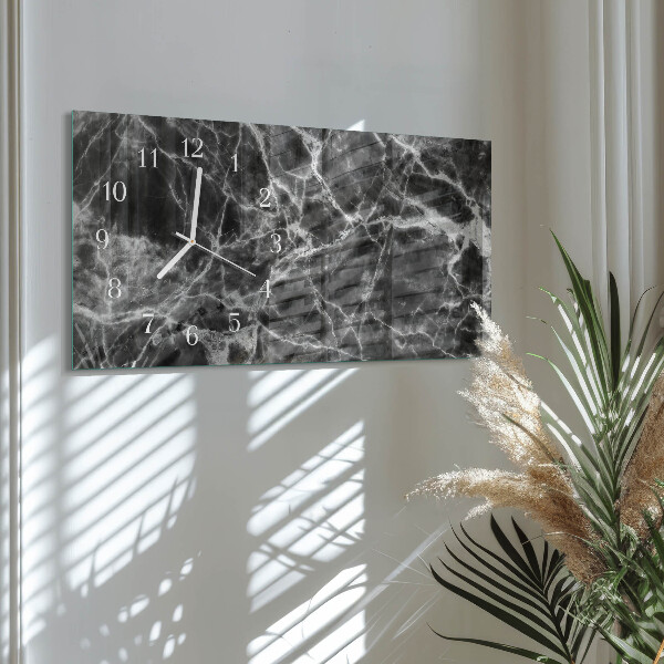 Horloge rectangulaire horizontale Marbre Noir