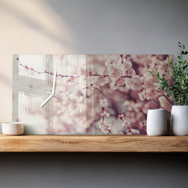 Horloge rectangulaire horizontale Fleurs De Cerisier