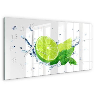 Horloge rectangulaire horizontale Menthe Citronnée