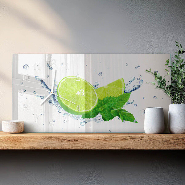 Horloge rectangulaire horizontale Menthe Citronnée