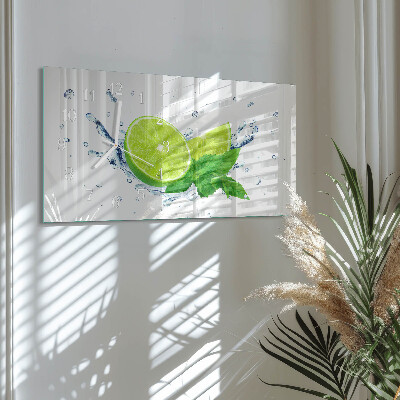 Horloge rectangulaire horizontale Menthe Citronnée