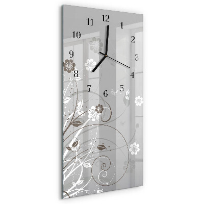 Horloge murale verticale Fleurs