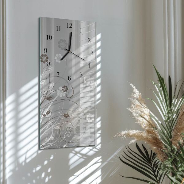Horloge murale verticale Fleurs