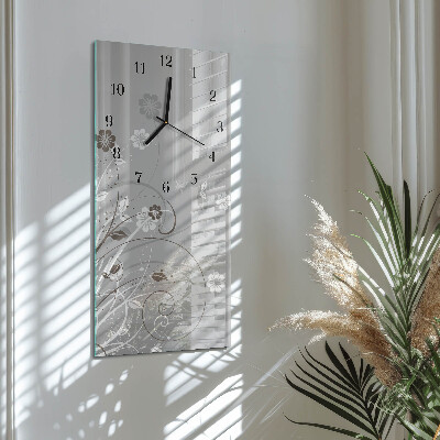 Horloge murale verticale Fleurs