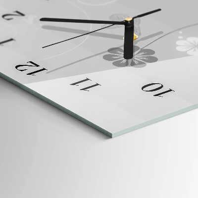 Horloge murale verticale Fleurs