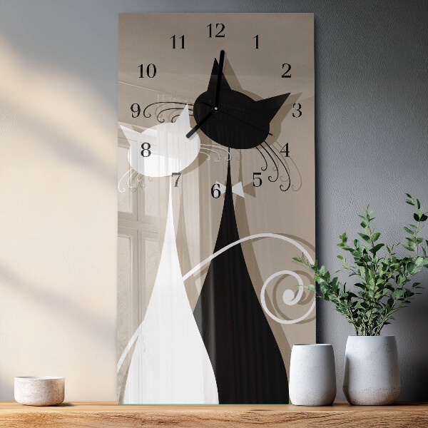 Horloge murale verticale Chats