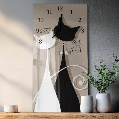 Horloge murale verticale Chats