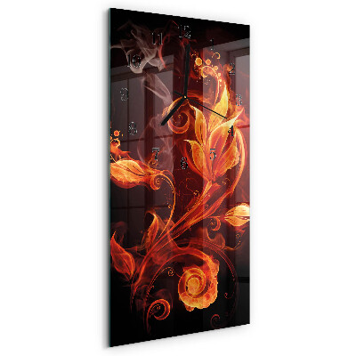 Horloge murale verticale Fleurs abstraites